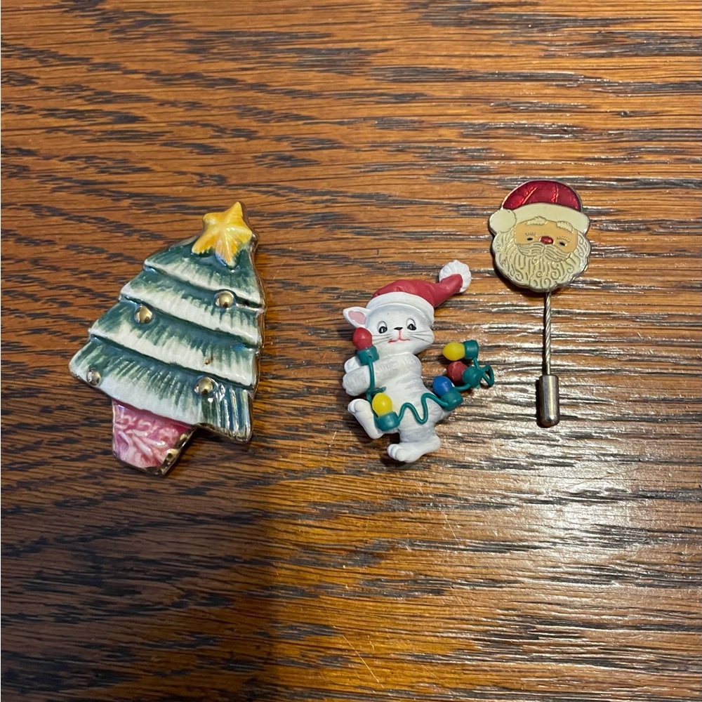 Charming Holiday Brooch Trio